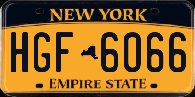 NY license plate HGF6066