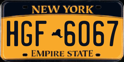 NY license plate HGF6067