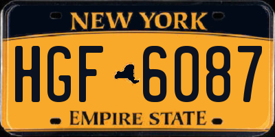 NY license plate HGF6087