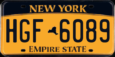 NY license plate HGF6089