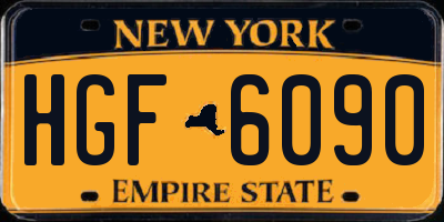 NY license plate HGF6090