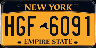NY license plate HGF6091