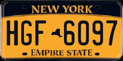 NY license plate HGF6097