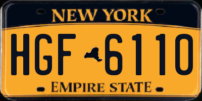 NY license plate HGF6110