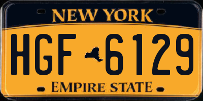 NY license plate HGF6129