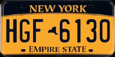 NY license plate HGF6130