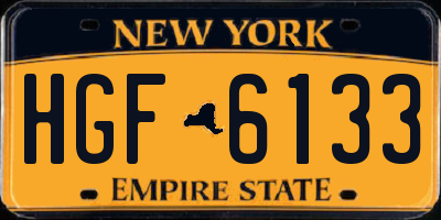 NY license plate HGF6133