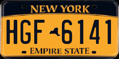 NY license plate HGF6141