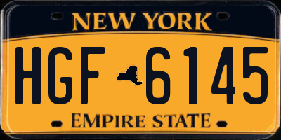 NY license plate HGF6145