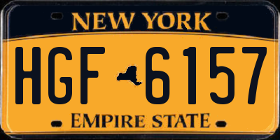 NY license plate HGF6157