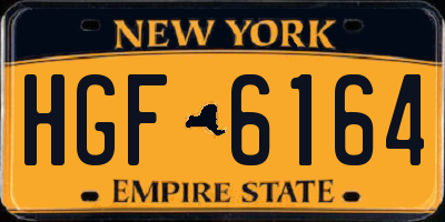 NY license plate HGF6164