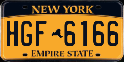 NY license plate HGF6166