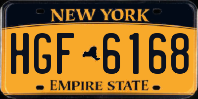 NY license plate HGF6168
