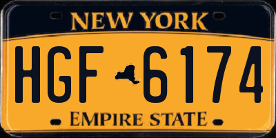 NY license plate HGF6174