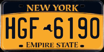 NY license plate HGF6190
