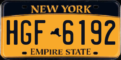 NY license plate HGF6192