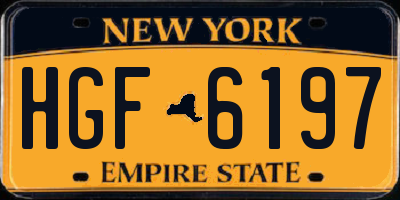 NY license plate HGF6197