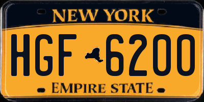 NY license plate HGF6200