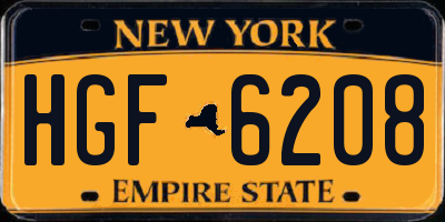 NY license plate HGF6208