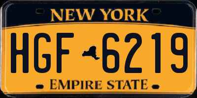 NY license plate HGF6219