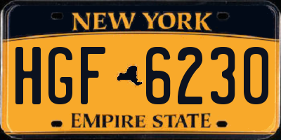 NY license plate HGF6230