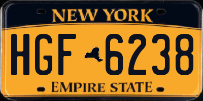 NY license plate HGF6238