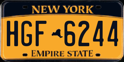 NY license plate HGF6244