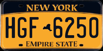 NY license plate HGF6250