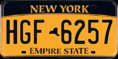 NY license plate HGF6257