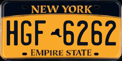 NY license plate HGF6262