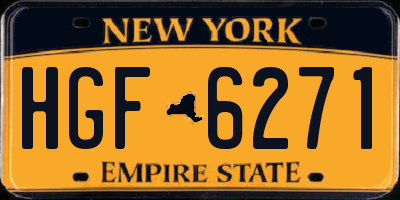 NY license plate HGF6271