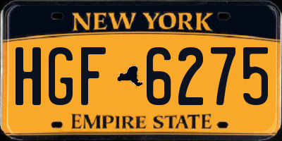 NY license plate HGF6275