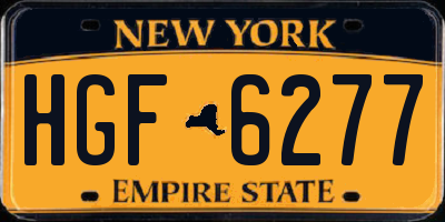 NY license plate HGF6277