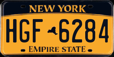 NY license plate HGF6284