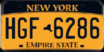 NY license plate HGF6286
