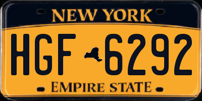 NY license plate HGF6292