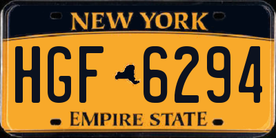 NY license plate HGF6294