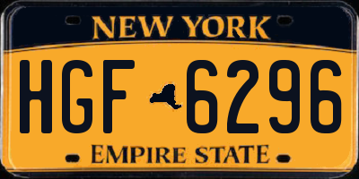 NY license plate HGF6296