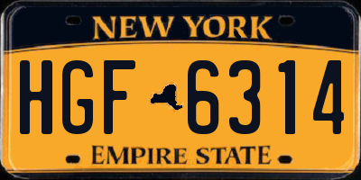 NY license plate HGF6314