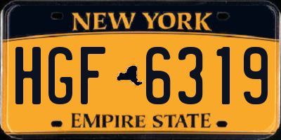 NY license plate HGF6319