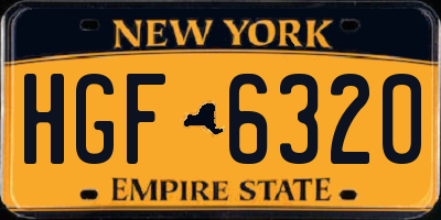 NY license plate HGF6320