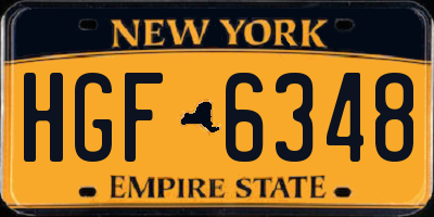 NY license plate HGF6348