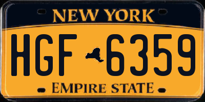 NY license plate HGF6359