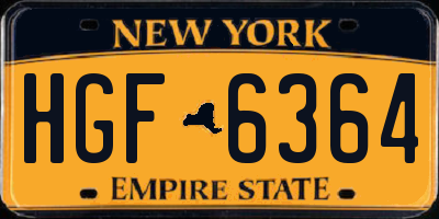 NY license plate HGF6364