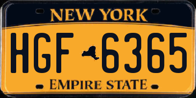 NY license plate HGF6365