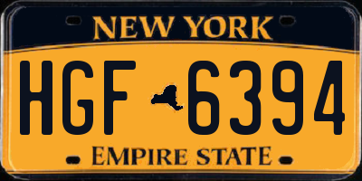 NY license plate HGF6394