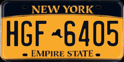 NY license plate HGF6405