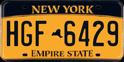 NY license plate HGF6429