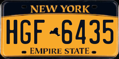 NY license plate HGF6435
