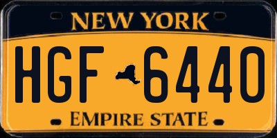 NY license plate HGF6440